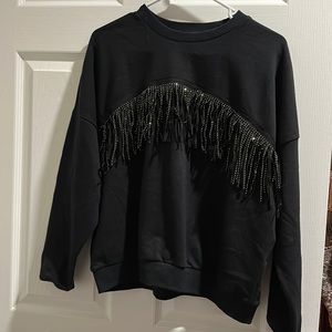 Fringe Black Sweater